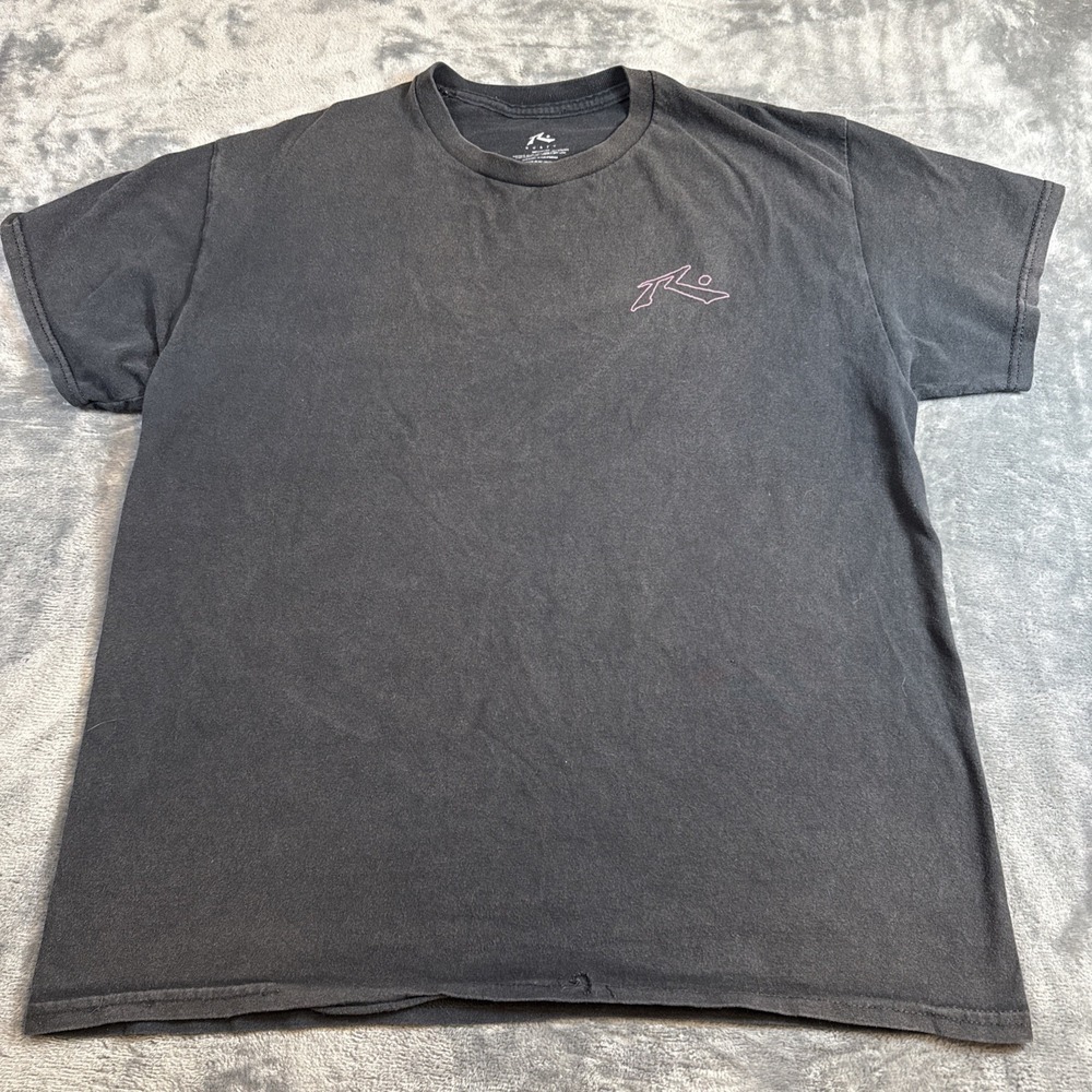 Vintage Rusty Surf T Shirt Mens Faded Black Graphic Surfwear Large